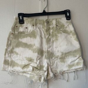 PacSun Green Tie-Dye Jean Shorts
